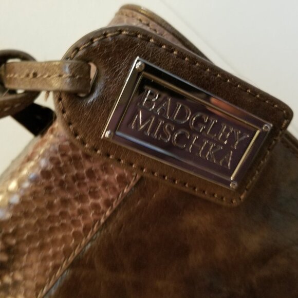 BADGLEY MISCHKA BROWN LEATHER HANDBAG - Mint condition - Picture 4 of 7